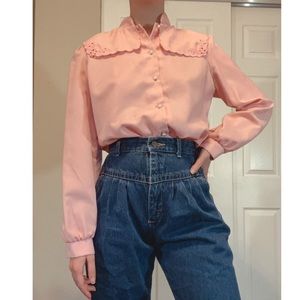 Vintage 80s Peter Pan collared blouse